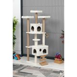 PATİSTORE Tokyo Çok Katlı ve Yataklı Kedi Oyun evi - Tokyo Beyaz