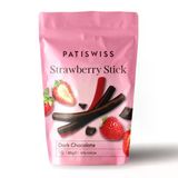 Patiswiss Bitter Çikolata Kaplı Çilek Çubuğu 80 G (8'Li Paket)