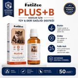 PatiZoo Plus B Kedi Tüy Sağlığı Damlası, Tüy Dökülmesini Azaltmaya Yardımcı, Tüm Irklar için, Damla Form, 50 ml