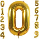 Patladı Gitti 0 Sıfır Rakam Gold Folyo Balon 34" Inc 76 cm