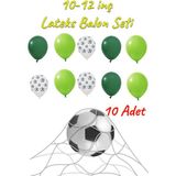 Patladı Gitti 10-12 inç Futbol Topu Açık ve Koyu Yeşil 10 Adet Balon