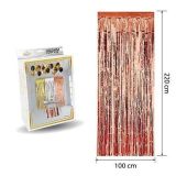 Patladı Gitti 100x200 cm Rose Gold Metalize Arka Fon Kapı Perdesi