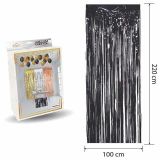 Patladı Gitti 100x200 cm Siyah Metalize Arka Fon Kapı Perdesi