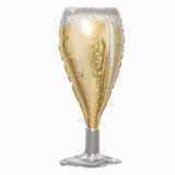Patladı Gitti 100x45 cm Gold Şampanya Bardağı Bride To Be Bekarlığa Veda Partisi Büyük Boy Folyo Balon