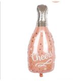 Patladı Gitti 100x48 cm Cheers Yazılı Büyük Boy Şampanya Şişesi Bride To Be Bekarlığa Veda Folyo Balon