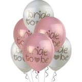 Patladı Gitti 12 Inç Bride To Be Temalı Pastel Balon 10 Adet - Beyaz - Rose Gold