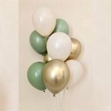 Patladı Gitti 12 inç Küf Yeşili Krom Gold ve Deniz Kumu 10 Adet Balon