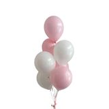 Patladı Gitti 12 inç Pembe Beyaz 10 Adet Balon
