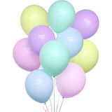 Patladı Gitti 12 İnç Renkli Karışık Makaron Balon 10 Adet Doğal Lateksten Üretilmiş Parti Malzemesi