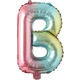 Patladı Gitti 16 inç 36 cm B Harf Gökkuşağı Folyo Balon
