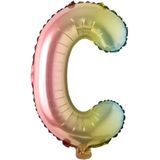 Patladı Gitti 16 inç 36 cm C Harf Gökkuşağı Folyo Balon