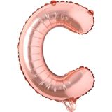 Patladı Gitti 16 inç 36 cm C Harf Rose Gold Folyo Balon
