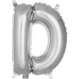 Patladı Gitti 16 inç 36 cm D Harf Gümüş Folyo Balon