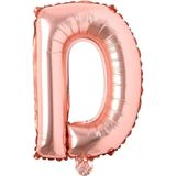 Patladı Gitti 16 inç 36 cm D Harf Rose Gold Folyo Balon