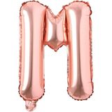 Patladı Gitti 16 inç 36 cm M Harf Rose Gold Folyo Balon