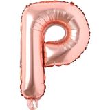 Patladı Gitti 16 inç 36 cm P Harf Rose Gold Folyo Balon