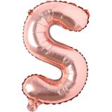 Patladı Gitti 16 inç 36 cm S Harf Rose Gold Folyo Balon