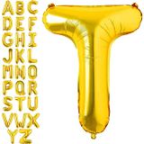 Patladı Gitti 16 inç 36 cm T Harf Gold Folyo Balon