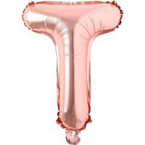 Patladı Gitti 16 inç 36 cm T Harf Rose Gold Folyo Balon