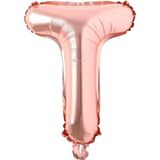 Patladı Gitti 16 inç 36 cm T Harf Rose Gold Folyo Balon