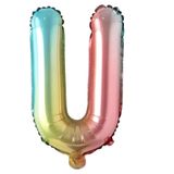 Patladı Gitti 16 inç 36 cm U Harf Gökkuşağı Folyo Balon