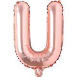 Patladı Gitti 16 inç 36 cm U Harf Rose Gold Folyo Balon