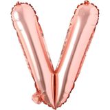 Patladı Gitti 16 inç 36 cm V Harf Rose Gold Folyo Balon