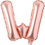 Patladı Gitti 16 inç 36 cm W Harf Rose Gold Folyo Balon