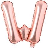Patladı Gitti 16 inç 36 cm W Harf Rose Gold Folyo Balon