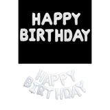 Patladı Gitti 16 inç Beyaz Happy Birthday Folyo Balon Set