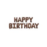 Patladı Gitti 16 inç Çikolata Kahverengi Happy Birthday Folyo Balon Set