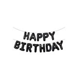 Patladı Gitti 16 inç Siyah Happy Birthday Folyo Balon Set