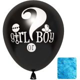 Patladı Gitti 18 inç Girl or Boy Siyah Erkek Bebek Cinsiyet Belirleme Balonu