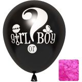 Patladı Gitti 18 inç Girl or Boy Siyah Kız Bebek Cinsiyet Belirleme Balonu