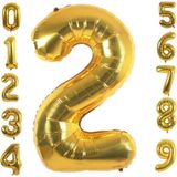 Patladı Gitti 2 Iki Rakam Gold Folyo Balon 34" Inc 76 cm