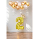 Patladı Gitti 2 Rakam Gold Kral Tacı ve Konfetili Folyo Balon