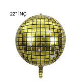 Patladı Gitti 22 inç 4D Büyük Boy Gold Disko Küre Folyo Balon