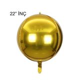 Patladı Gitti 22 inç 4D Büyük Boy Gold Küre Folyo Balon