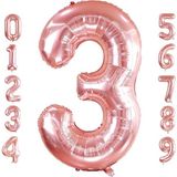 Patladı Gitti 3 Rakam Rose Gold Folyo Balon 32-34" Inc 82 cm