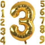 Patladı Gitti 3 Üç Rakam Gold Folyo Balon 34" Inc 76 cm
