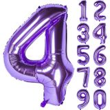 Patladı Gitti 32-34 inç 80 cm 4 Dört Rakam Mor Folyo Balon