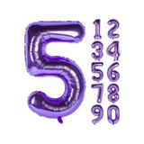 Patladı Gitti 32-34 inç 80 cm 5 Beş Rakam Mor Folyo Balon