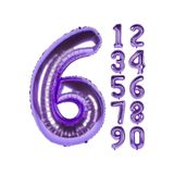 Patladı Gitti 32-34 inç 80 cm 6 Altı Rakam Mor Folyo Balon