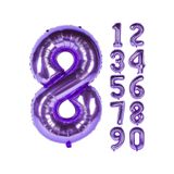 Patladı Gitti 32-34 inç 80 cm 8 Sekiz Rakam Mor Folyo Balon