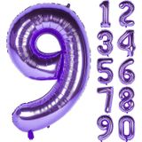 Patladı Gitti 32-34 inç 80 cm 9 Dokuz Rakam Mor Folyo Balon