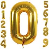 Patladı Gitti 32-34 inç 82 cm 0 Sıfır Rakam Gold Folyo Balon