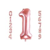 Patladı Gitti 32-34 inç 82 cm 1 Bir Rakam Rose Gold Folyo Balon