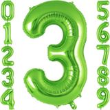 Patladı Gitti 32-34 inç 82 cm 3 Rakam Açık Yeşil Folyo Balon