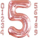 Patladı Gitti 32-34 inç 82 cm 5 Beş Rakam Rose Gold Folyo Balon