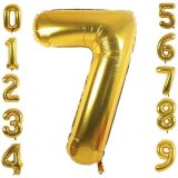 Patladı Gitti 32-34 inç 82 cm 7 Yedi Rakam Gold Folyo Balon